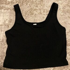 SHEIN Black Ribbed Crop Top